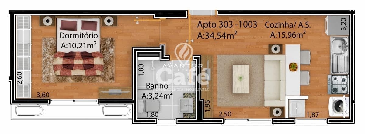 Apartamento com 1 quarto à venda no Residencial Tiradentes, em Nossa Senhora Medianeira, Santa Maria/RS — foto 8 de 11