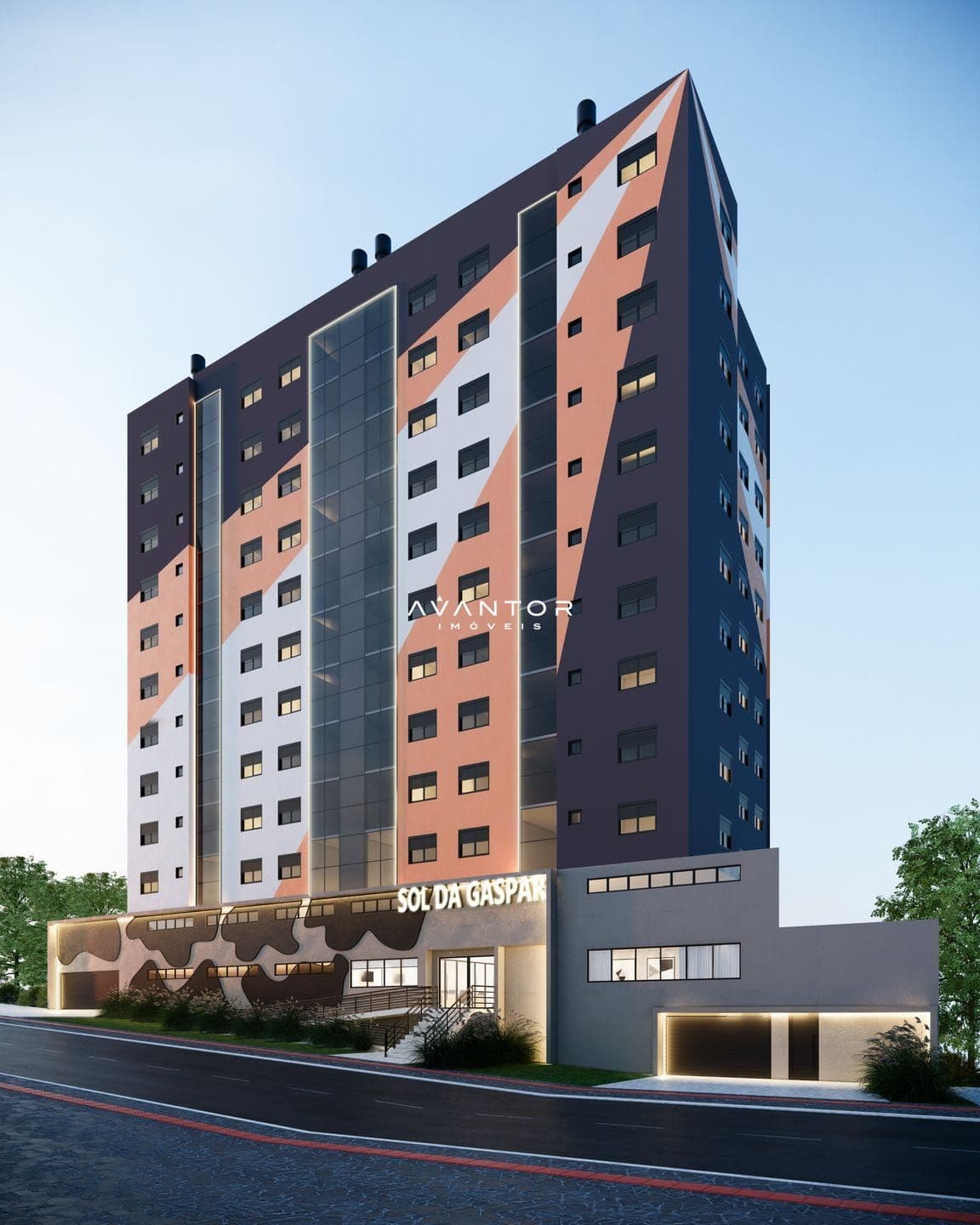 Fachada do prédio residencial — Apartamento com 2 quartos à venda em Nossa Senhora Medianeira, Santa Maria/RS