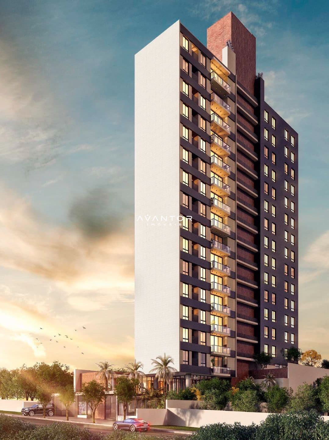 Fachada do prédio com sacadas — Apartamento com 3 quartos à venda no Spalla Home Art, em Centro, Santa Maria/RS