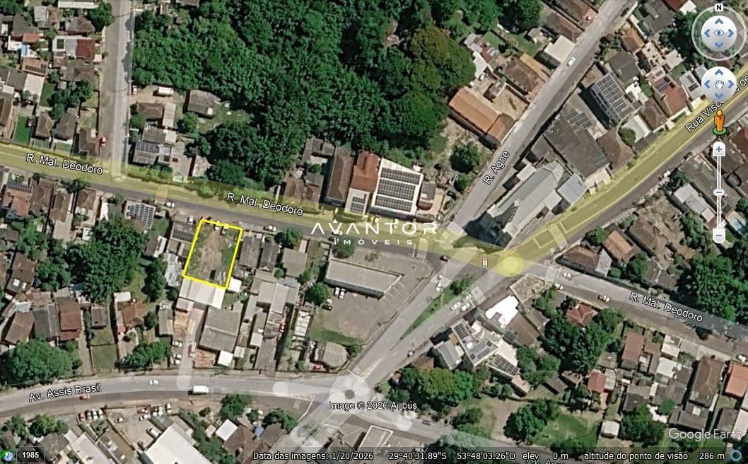 Planta baixa com vista aérea do terreno — Terreno à venda em Itararé, Santa Maria/RS