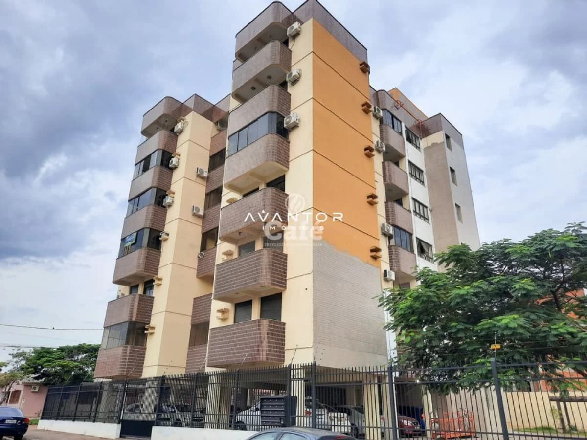 Fachada do prédio com sacadas — Apartamento com 3 quartos à venda no Residencial Athenas, em Camobi, Santa Maria/RS