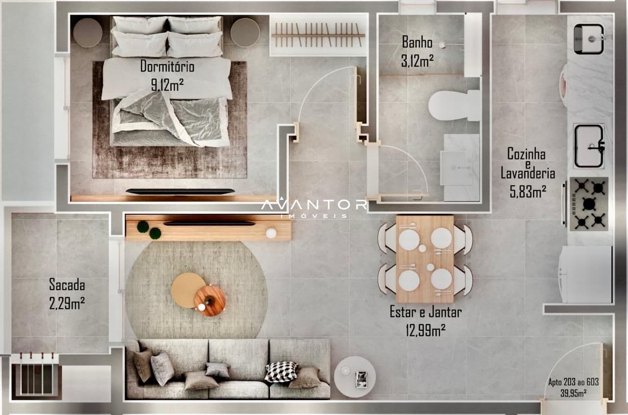 Apartamento com 1 quarto à venda no Lumia, em Camobi, Santa Maria/RS — foto 3 de 3