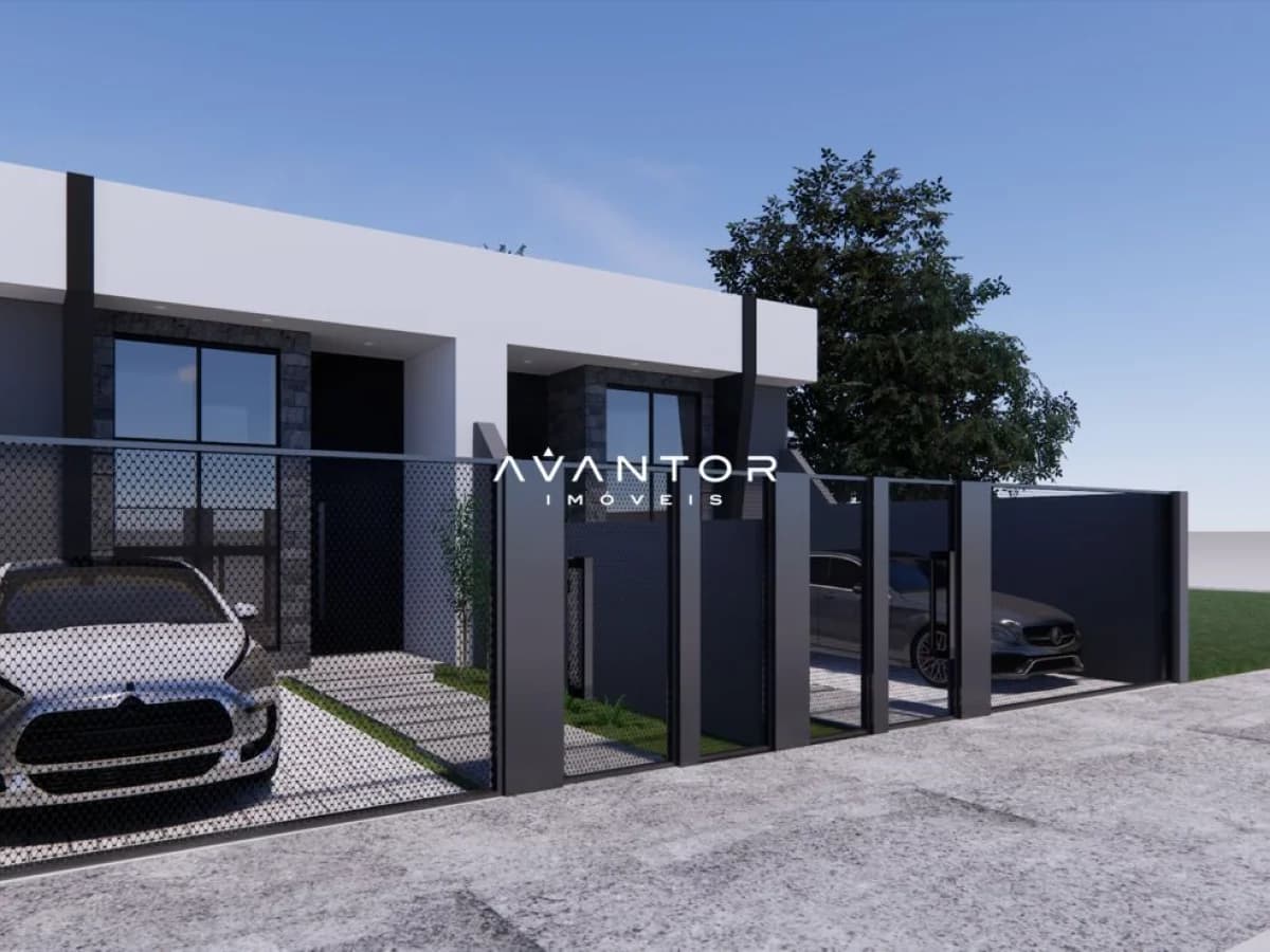 Fachada da casa com garagem — Casa com 2 quartos à venda em Diácono João Luiz Pozzobon, Santa Maria/RS