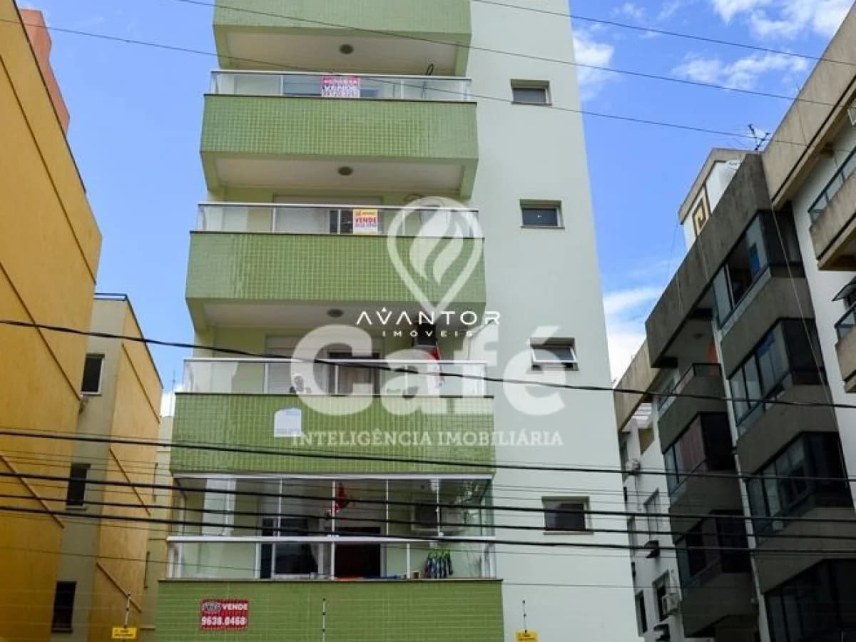 Fachada do prédio com sacadas — Apartamento com 1 quarto à venda em Nossa Senhora de Fátima, Santa Maria/RS