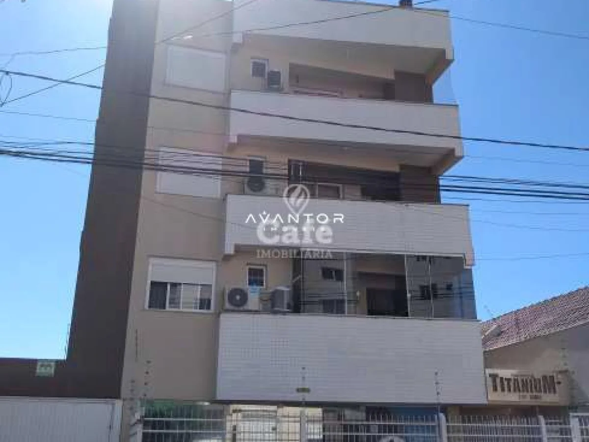 Fachada do prédio com sacadas — Apartamento com 1 quarto à venda em Nossa Senhora do Rosário, Santa Maria/RS