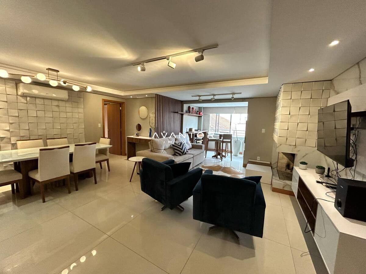 Sala de estar integrada à cozinha — Apartamento com 3 quartos à venda no Residencial Copenhagen, em Centro, Santa Maria/RS
