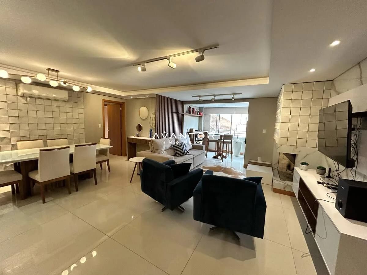 Sala de estar integrada à cozinha — Apartamento com 3 quartos à venda no Residencial Copenhagen, em Centro, Santa Maria/RS