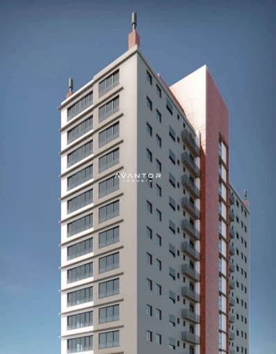 Fachada do prédio com arquitetura moderna — Apartamento com 2 quartos à venda em Centro, Santa Maria/RS