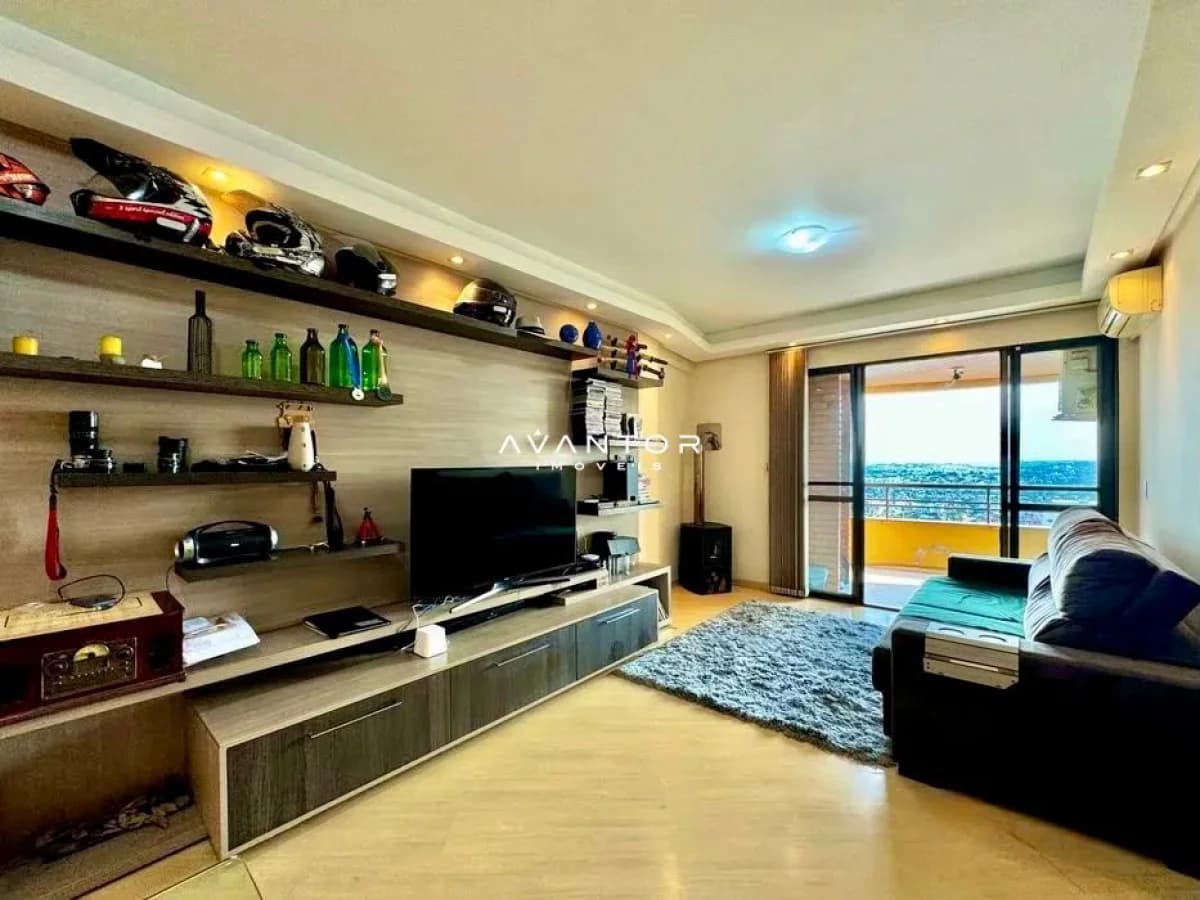 Sala de estar com sacada e vista para o mar — Apartamento com 2 quartos à venda em Bonfim, Santa Maria/RS