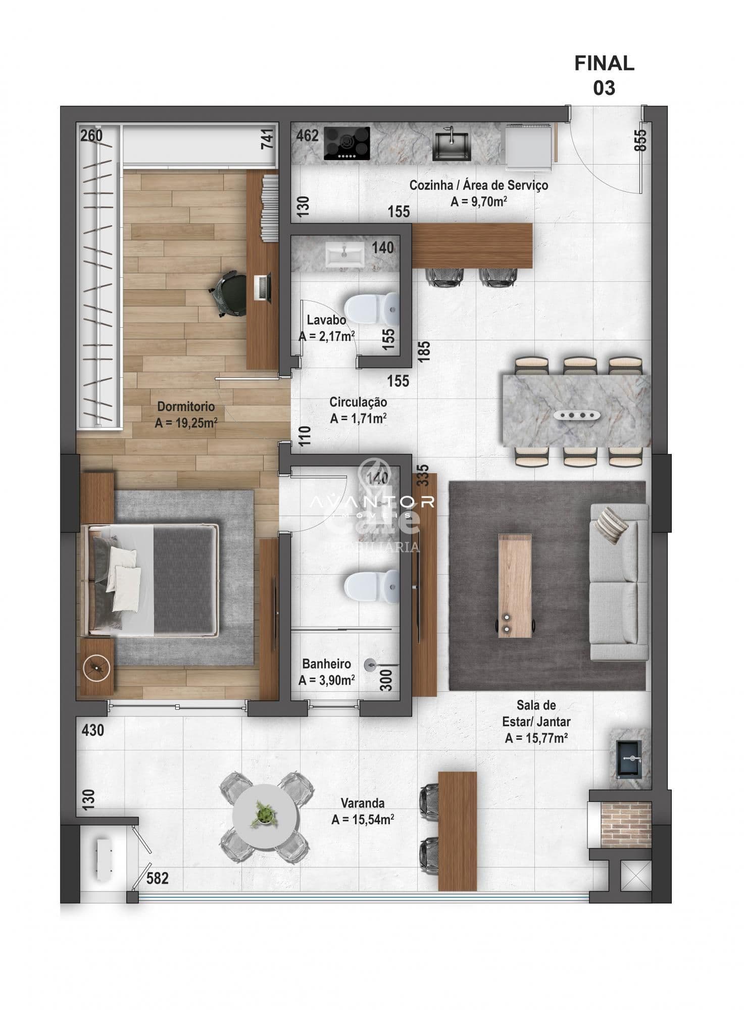 Apartamento com 1 quarto à venda no Residencial Einstein, em Nossa Senhora do Rosário, Santa Maria/RS — foto 2 de 3
