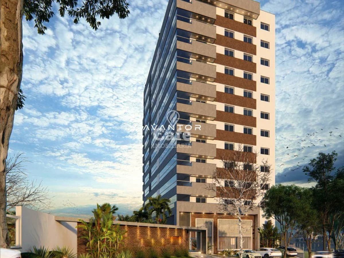 Fachada do edifício com sacadas — Apartamento com 2 quartos à venda em Nossa Senhora do Rosário, Santa Maria/RS