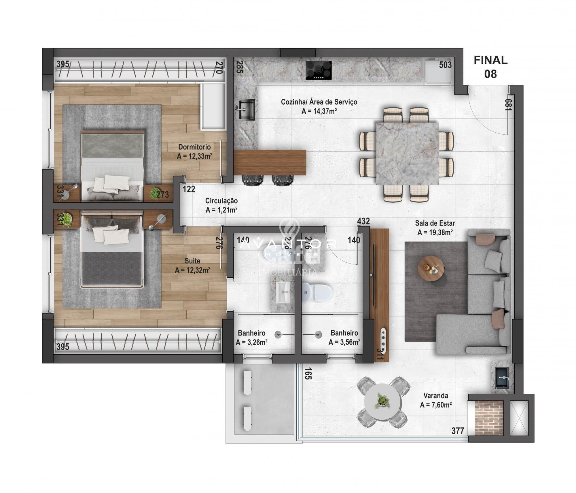 Apartamento com 2 quartos à venda no Residencial Einstein, em Nossa Senhora do Rosário, Santa Maria/RS — foto 2 de 3
