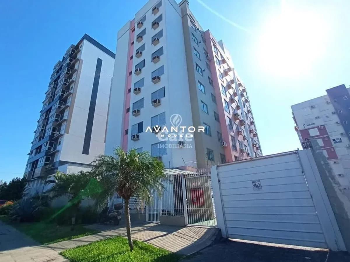 Fachada do prédio com portaria e garagem — Apartamento com 3 quartos à venda em Presidente João Goulart, Santa Maria/RS