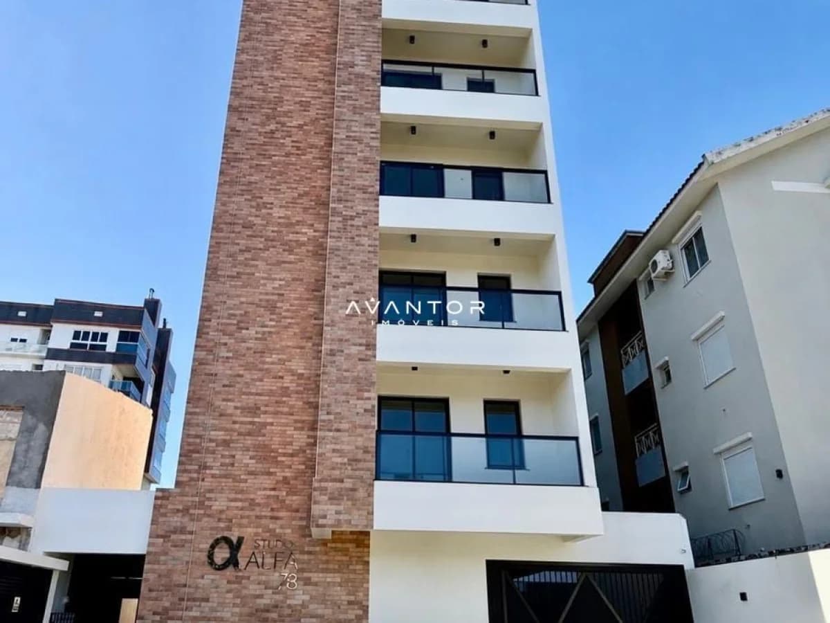 Fachada do prédio com sacadas — Studio com 1 quarto para alugar no Edifício Studio Alfa, em Camobi, Santa Maria/RS