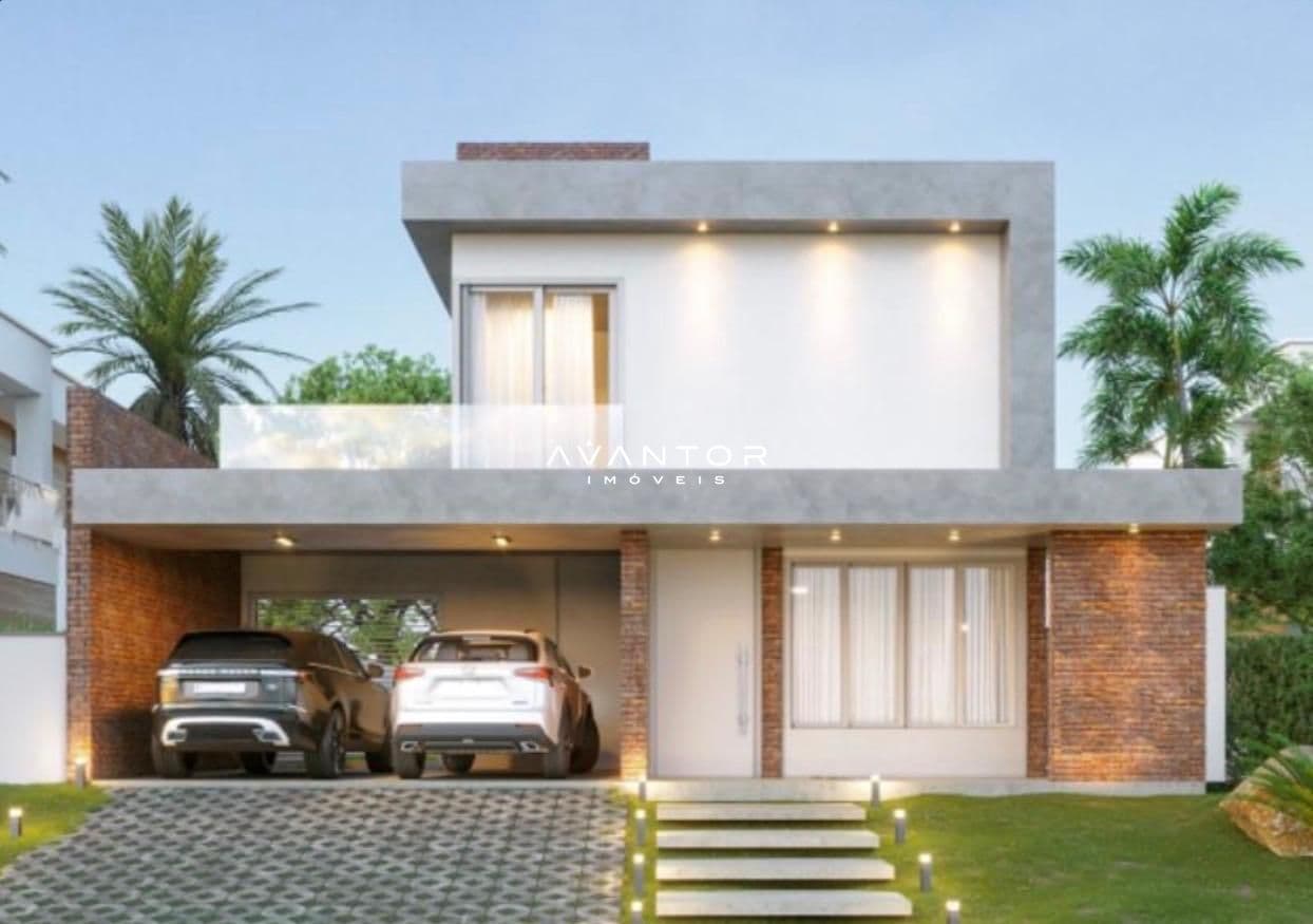 Fachada da casa com garagem — Casa com 3 quartos à venda no Residencial Real Park, em Tomazetti, Santa Maria/RS