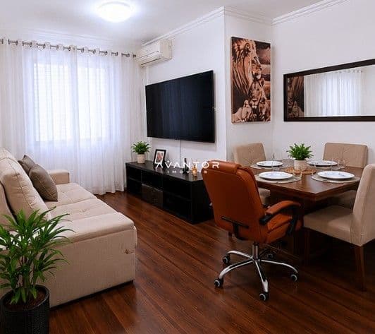 Sala de estar integrada à cozinha — Apartamento com 2 quartos à venda em Nossa Senhora de Fátima, Santa Maria/RS