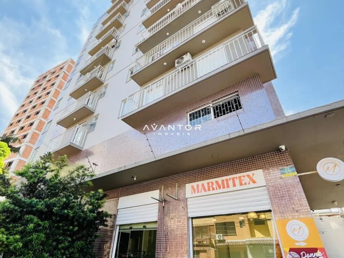 Fachada do prédio com sacadas — Apartamento com 1 quarto à venda em Nossa Senhora do Rosário, Santa Maria/RS