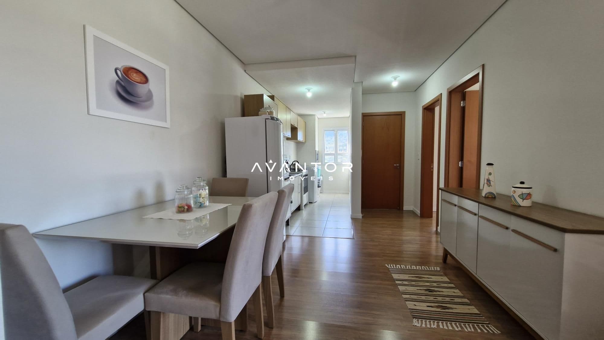 Sala de estar integrada à cozinha — Apartamento com 2 quartos à venda em Nossa Senhora das Dores, Santa Maria/RS