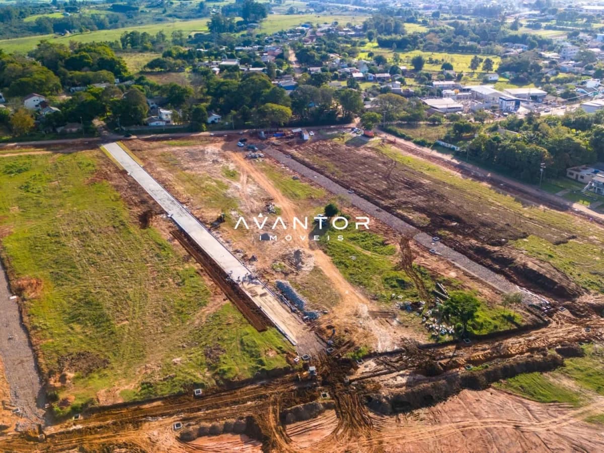 Vista aérea de terreno em desenvolvimento — Terreno à venda no Terras de Humaitá, em Boi Morto, Santa Maria/RS