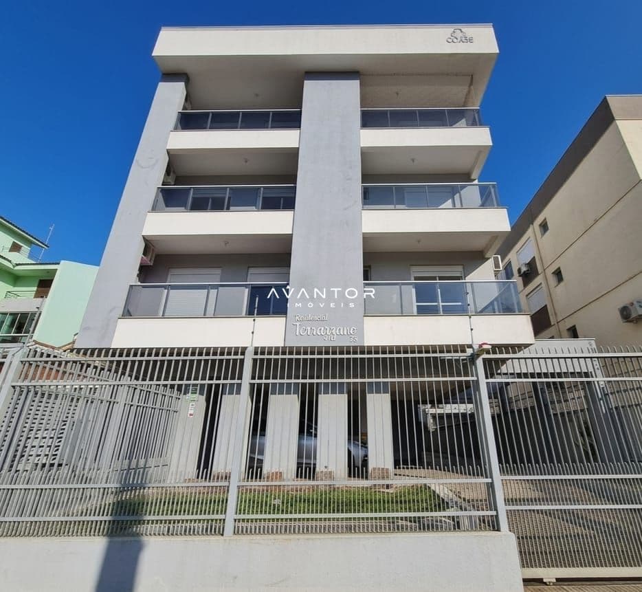 Fachada do prédio com sacadas — Apartamento com 1 quarto à venda no Residencial Ferrazano, em Camobi, Santa Maria/RS