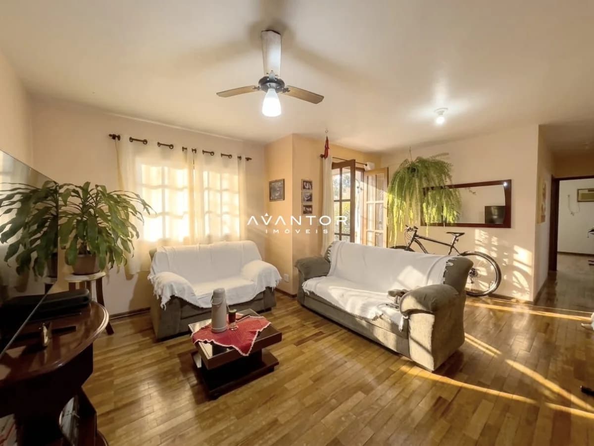 Sala de estar com sofás e plantas — Edifício Eneida, Camobi, Santa Maria/RS