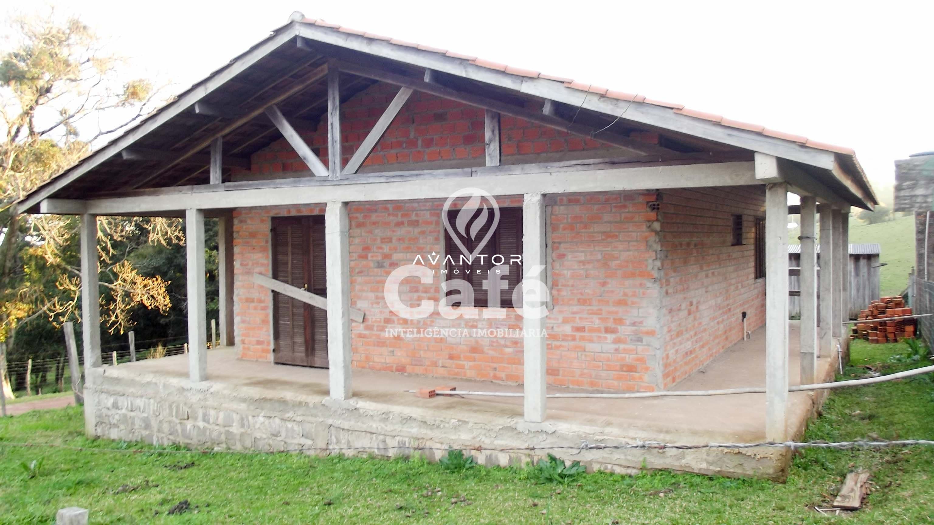Fachada da casa em construção — Casa com 2 quartos à venda em Centro, São Martinho da Serra/RS