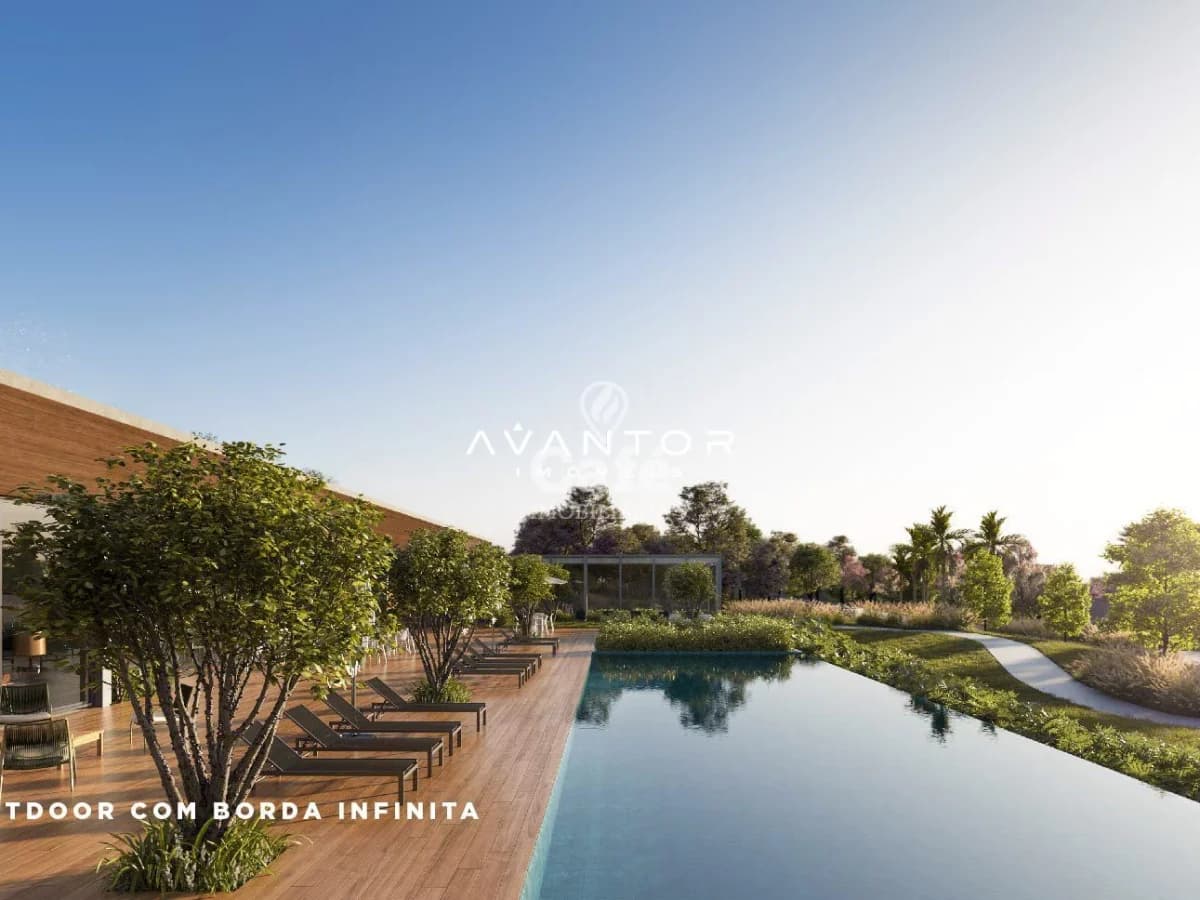 Área externa com piscina e borda infinita — Terreno à venda no CASAVIVA, em Camobi, Santa Maria/RS