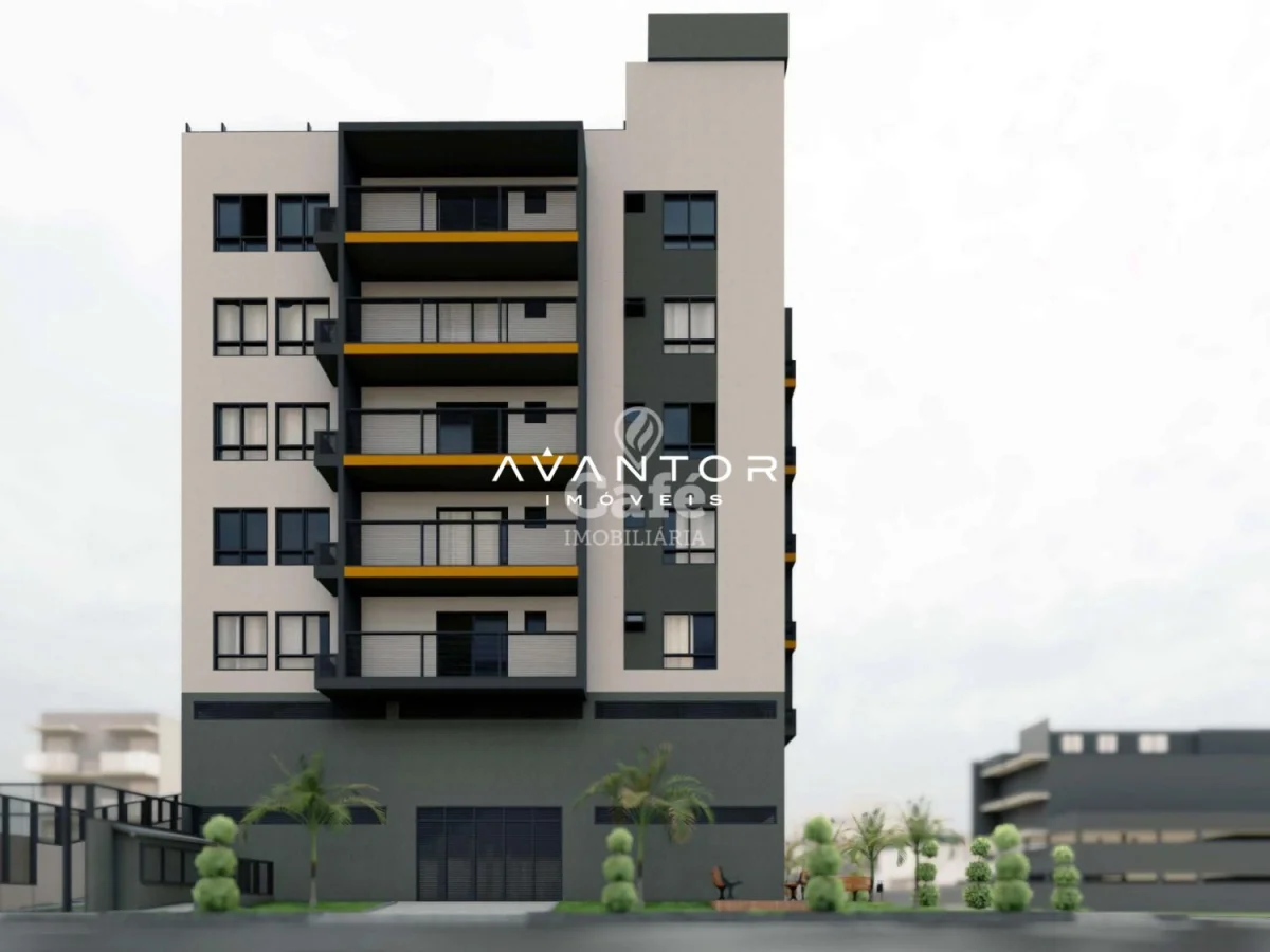 Fachada do prédio com sacadas — Apartamento com 1 quarto à venda no Camobi Smart Living, em Camobi, Santa Maria/RS