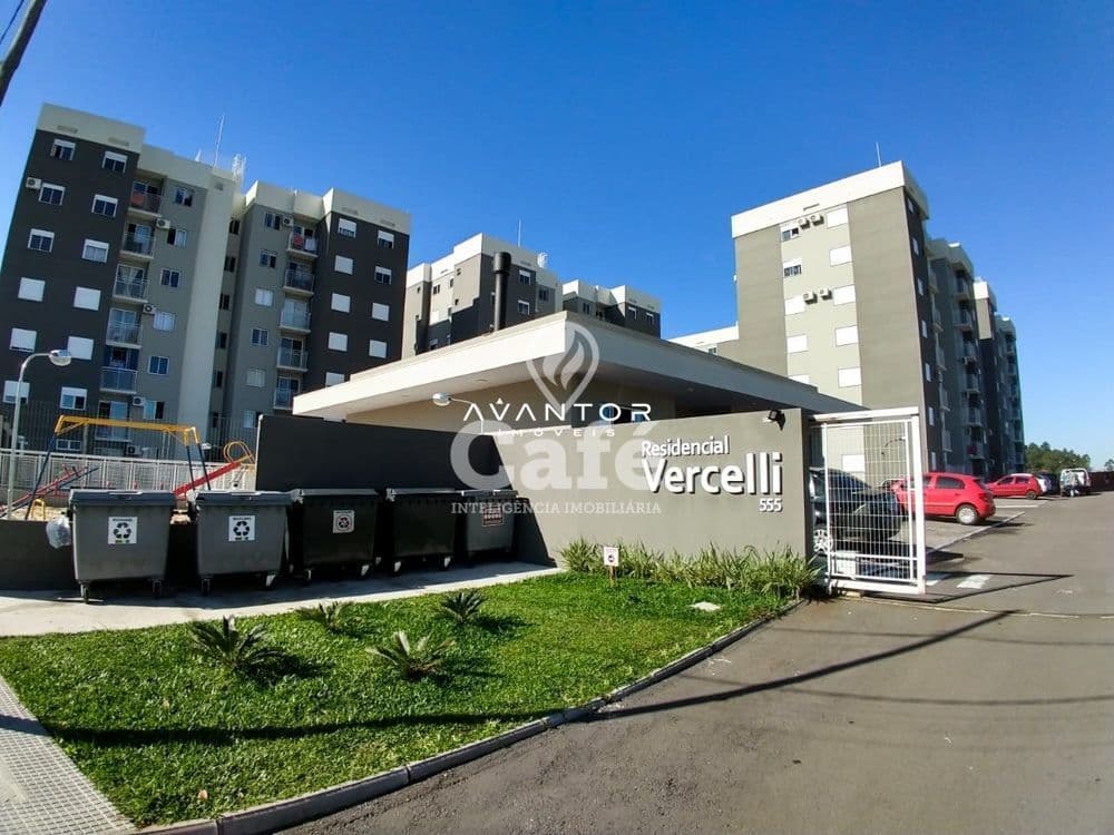 Fachada do condomínio com portaria — Apartamento com 1 quarto para alugar em Nossa Senhora Medianeira, Santa Maria/RS