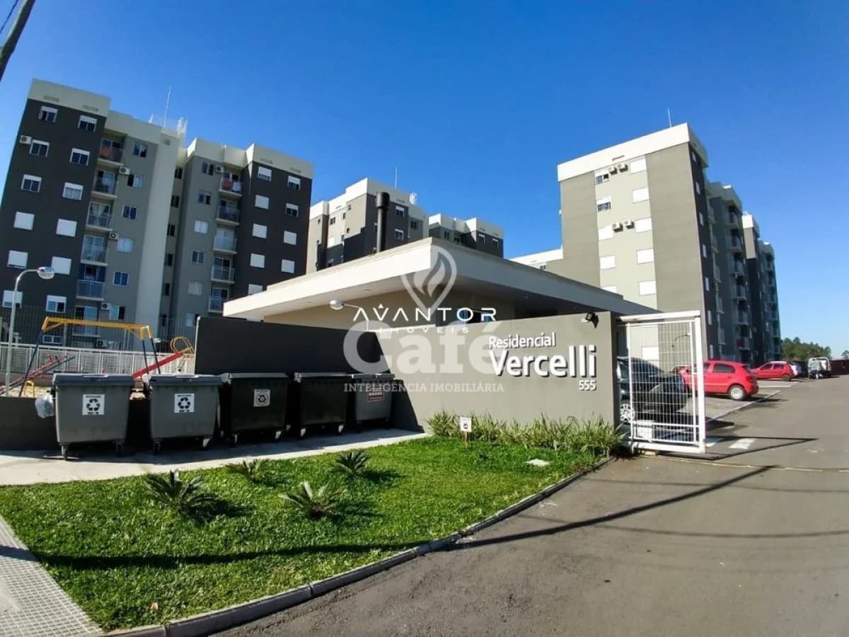 Fachada do condomínio com portaria — Apartamento com 1 quarto para alugar em Nossa Senhora Medianeira, Santa Maria/RS