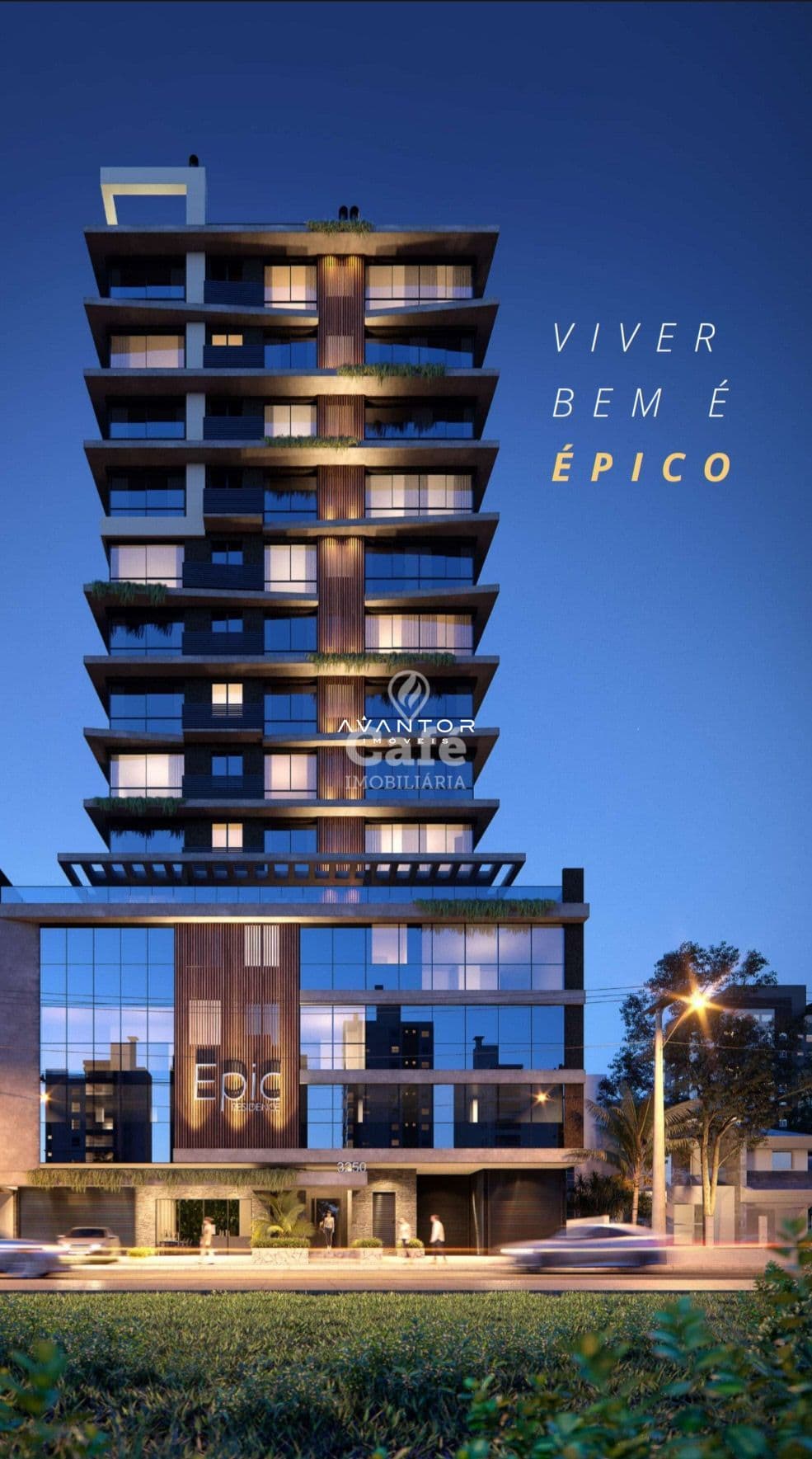 Fachada do prédio ao entardecer — Apartamento com 3 quartos à venda no Epic Residence, em Navegantes, Capão da Canoa/RS