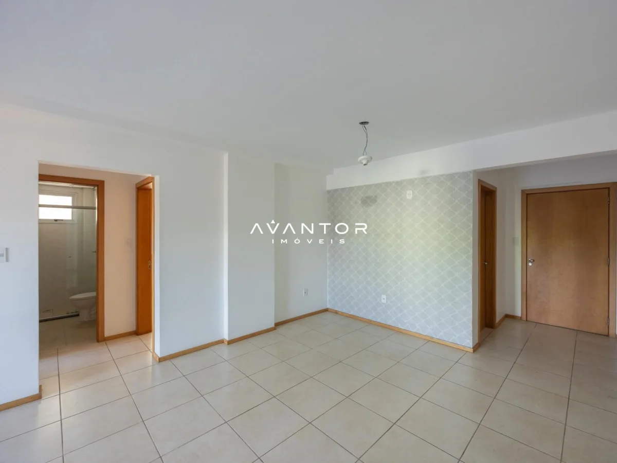 Sala de estar integrada à cozinha — Apartamento com 2 quartos à venda no Residencial Copenhagen, em Centro, Santa Maria/RS