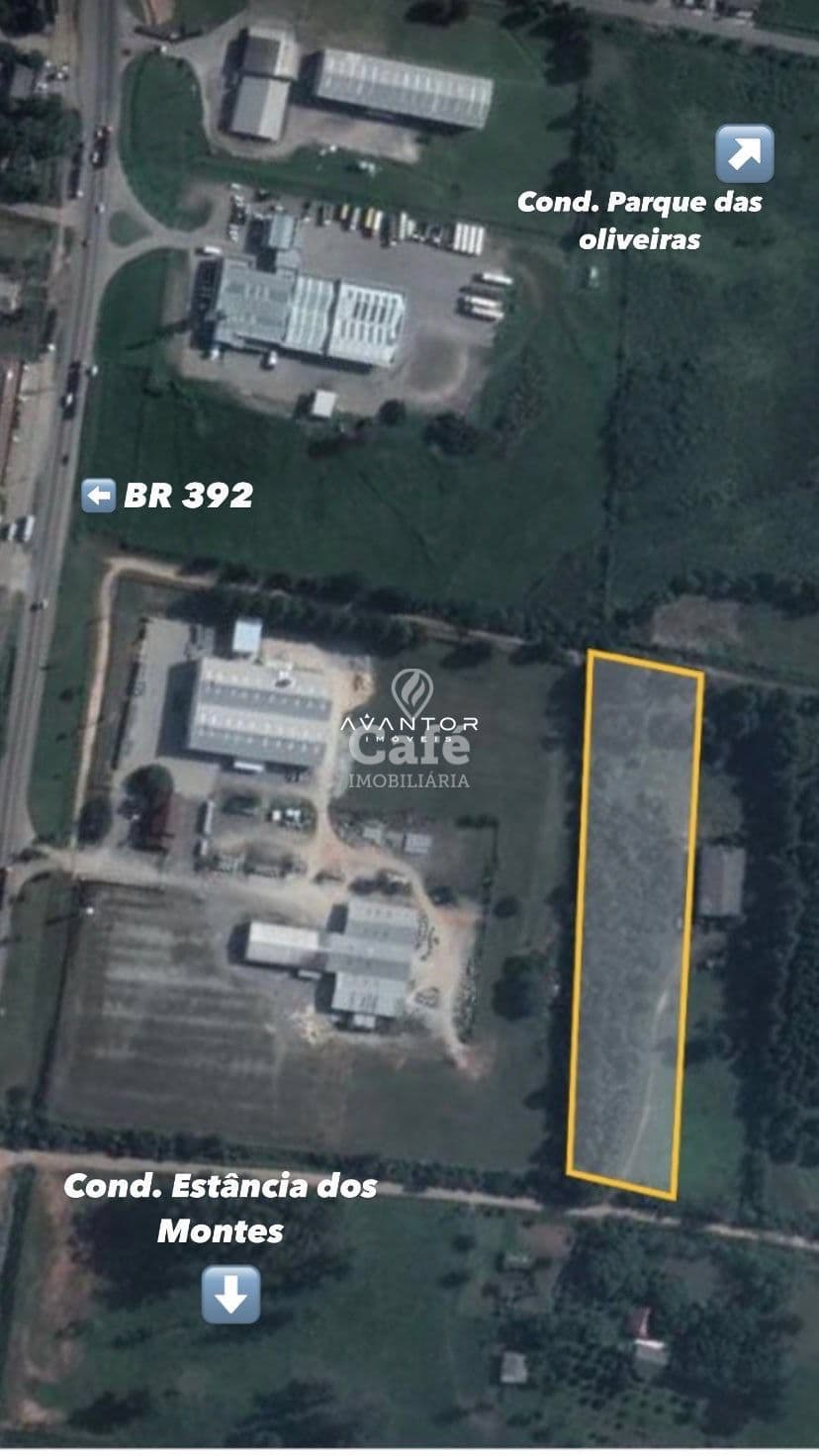 Terreno vista aérea próximo à BR 392 — Terreno à venda em Tomazetti, Santa Maria/RS