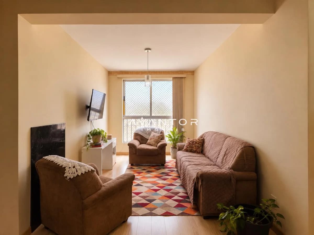 Sala de estar com sacada — Apartamento à venda no Residencial Ferrara, em Presidente João Goulart, Santa Maria/RS