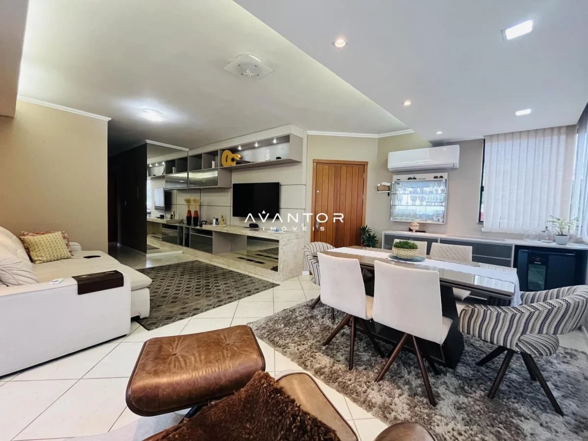 Sala integrada com cozinha e área de estar — Apartamento com 3 quartos à venda em Nossa Senhora Medianeira, Santa Maria/RS
