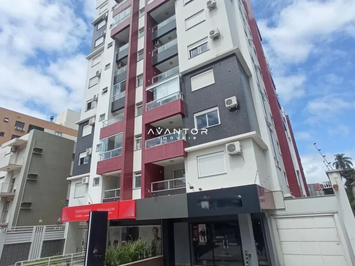 Fachada do prédio com garagem — Apartamento com 2 quartos à venda no Residencial Cruzeiro do Sul, em Centro, Santa Maria/RS