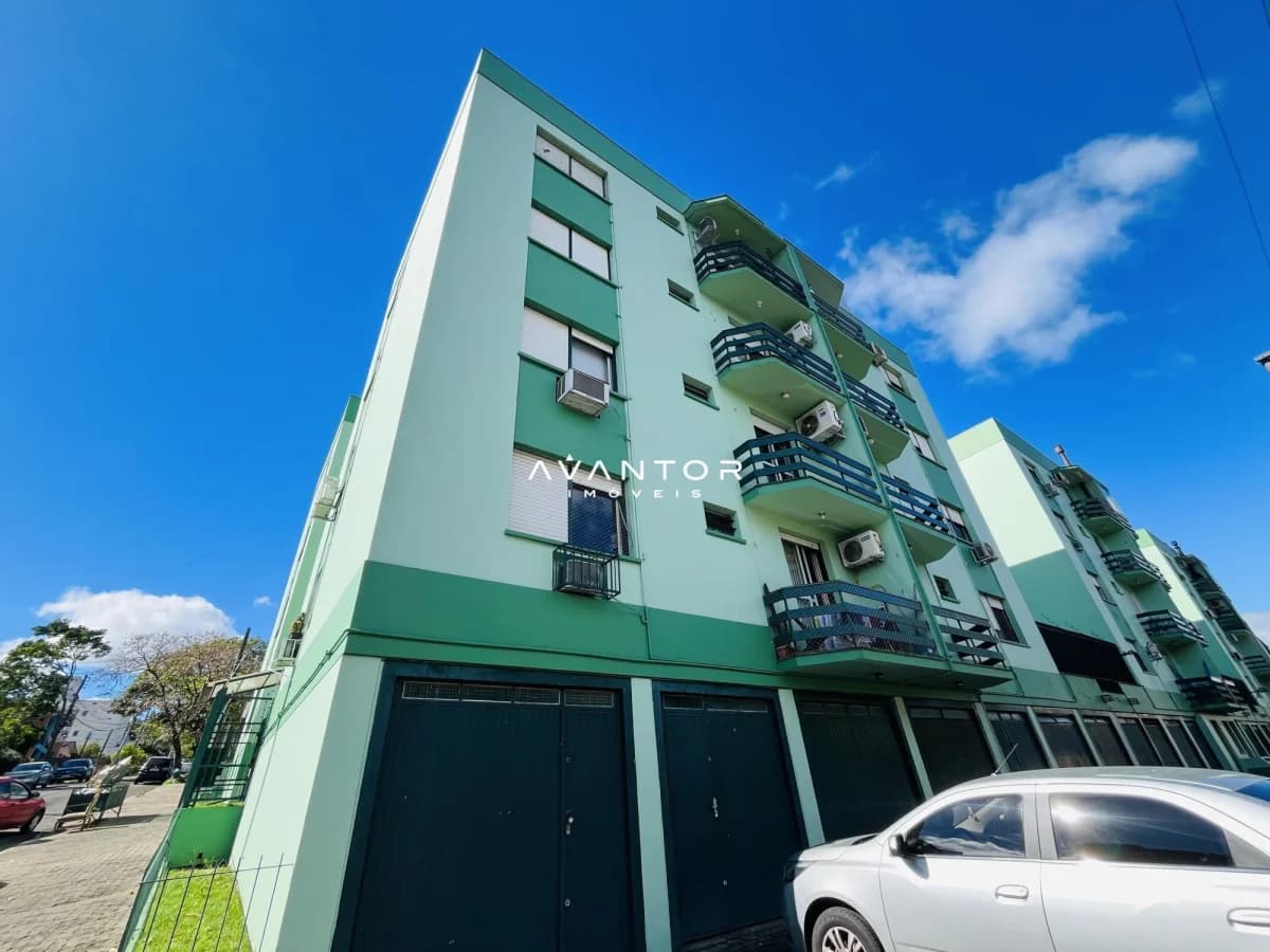 Fachada do prédio com sacadas — Apartamento com 2 quartos à venda no Residencial Três Villas, em Nonoai, Santa Maria/RS