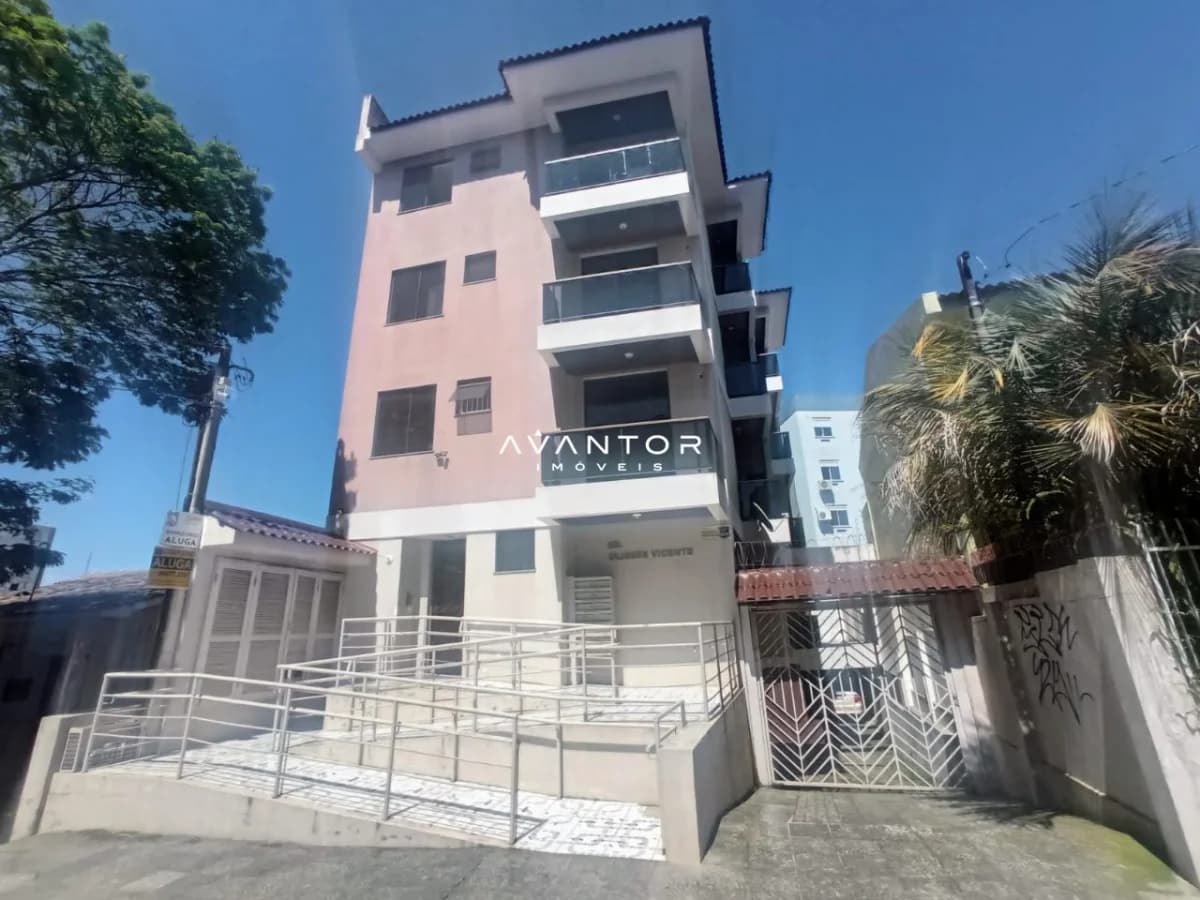 Fachada do prédio com sacadas — Studio com 1 quarto à venda em Nossa Senhora do Rosário, Santa Maria/RS
