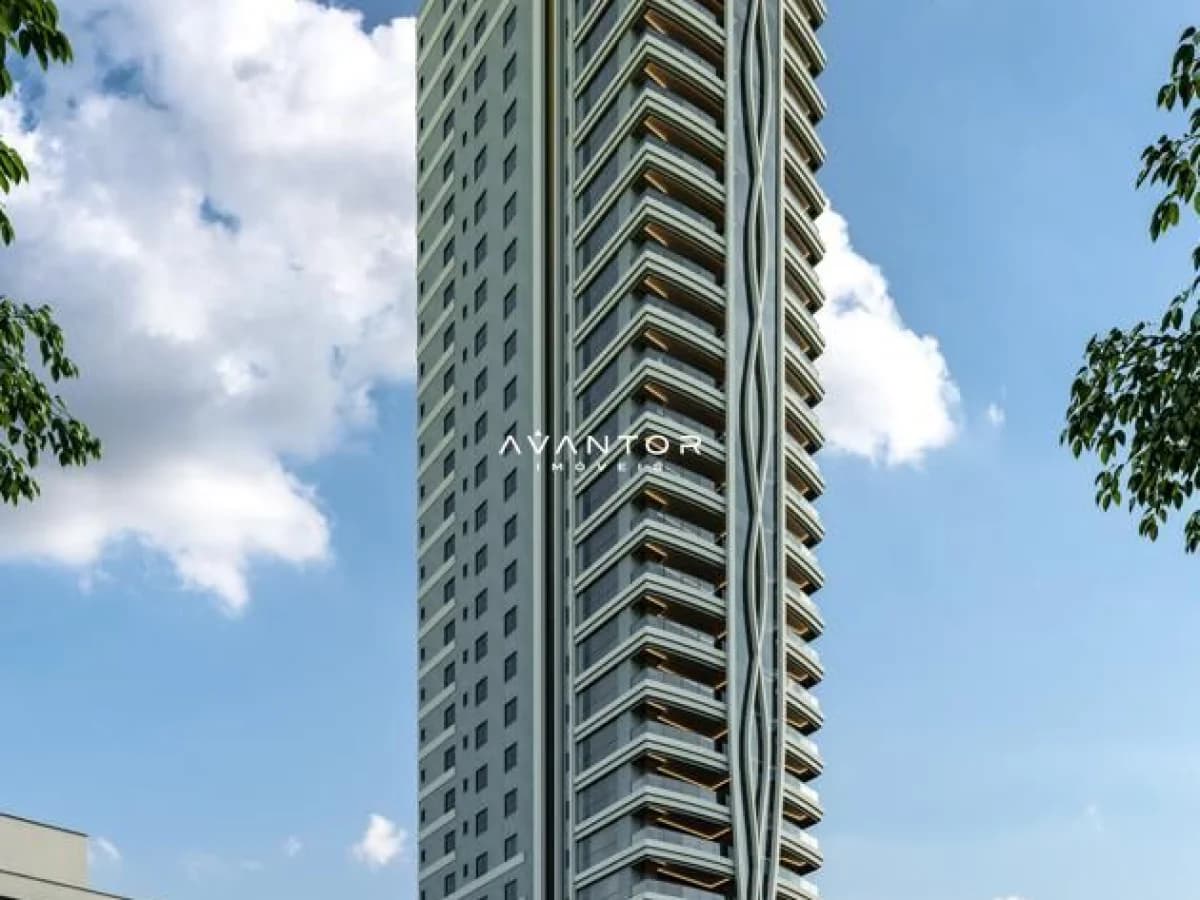 Fachada do prédio com sacadas — Apartamento com 4 quartos à venda no Residencial LUCIA SCHELLER, em Meia Praia, Itapema/SC