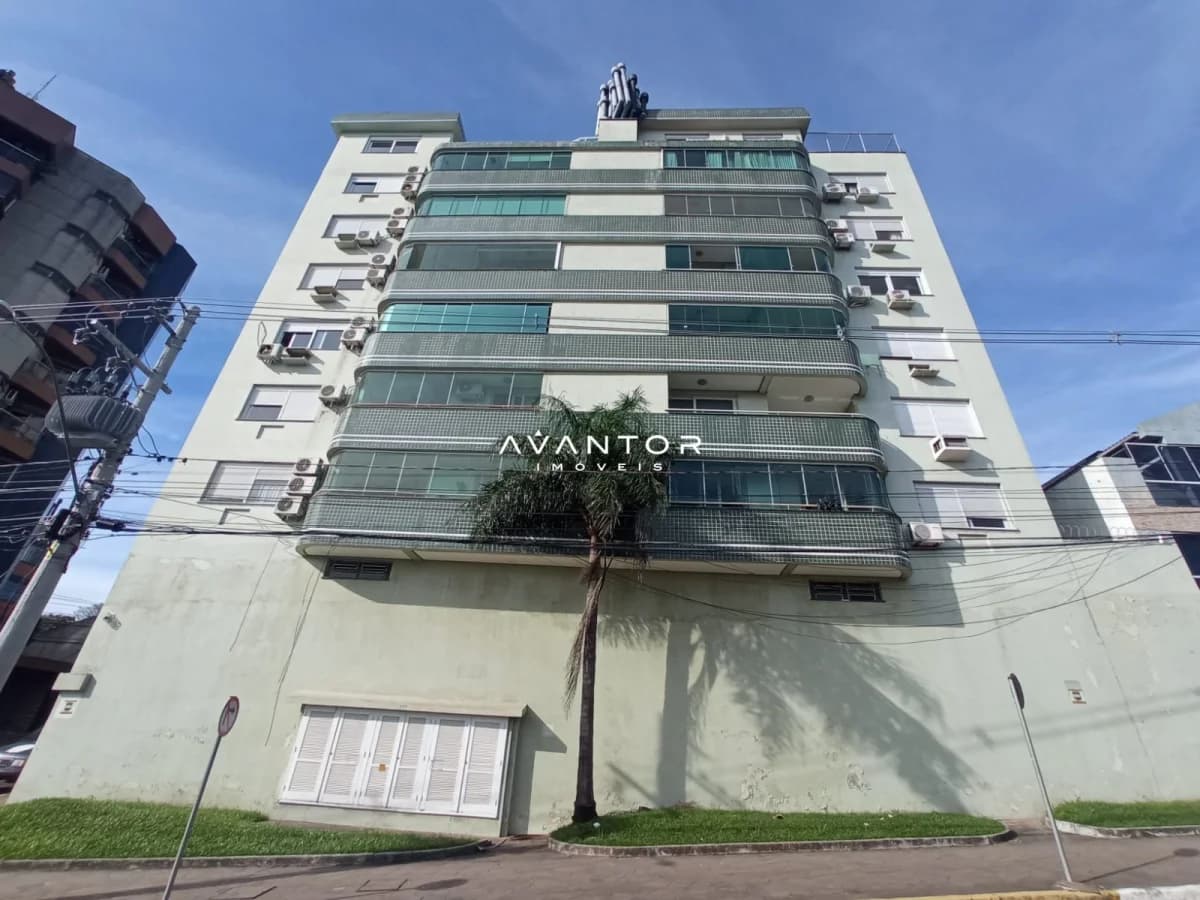 Fachada do prédio com sacadas — Cobertura com 4 quartos à venda no Edifício Residencial Por do Sol, em Centro, Santa Maria/RS