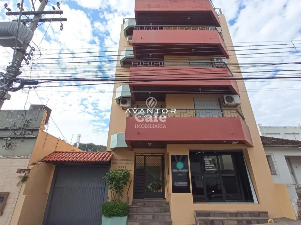 Fachada do edifício com sacadas — Cobertura com 2 quartos à venda no Residencial Bella Vista, em Centro, Santa Maria/RS