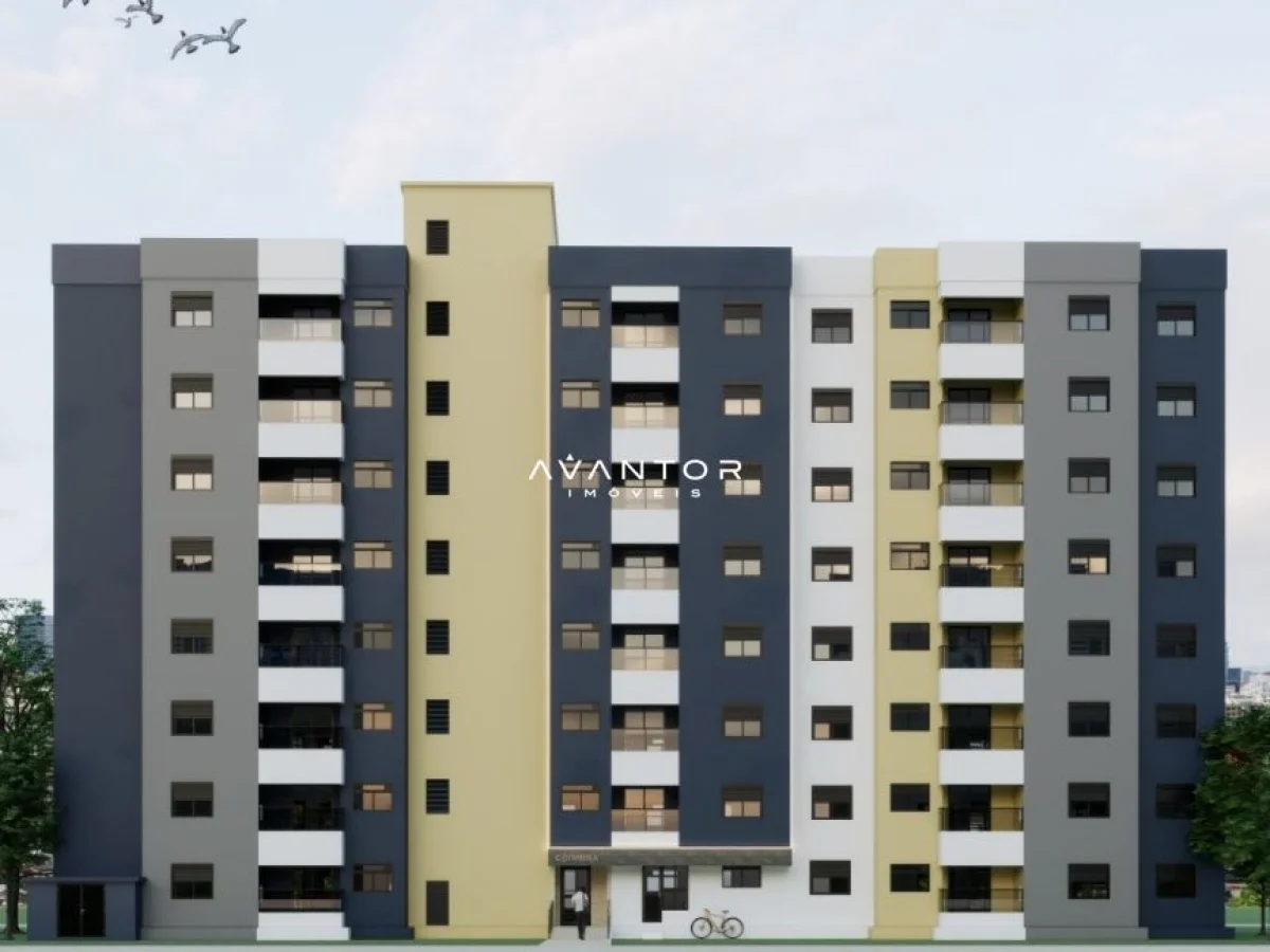 Fachada do prédio com múltiplas unidades — Apartamento com 2 quartos à venda no Edifício Coímbra, em Uglione, Santa Maria/RS