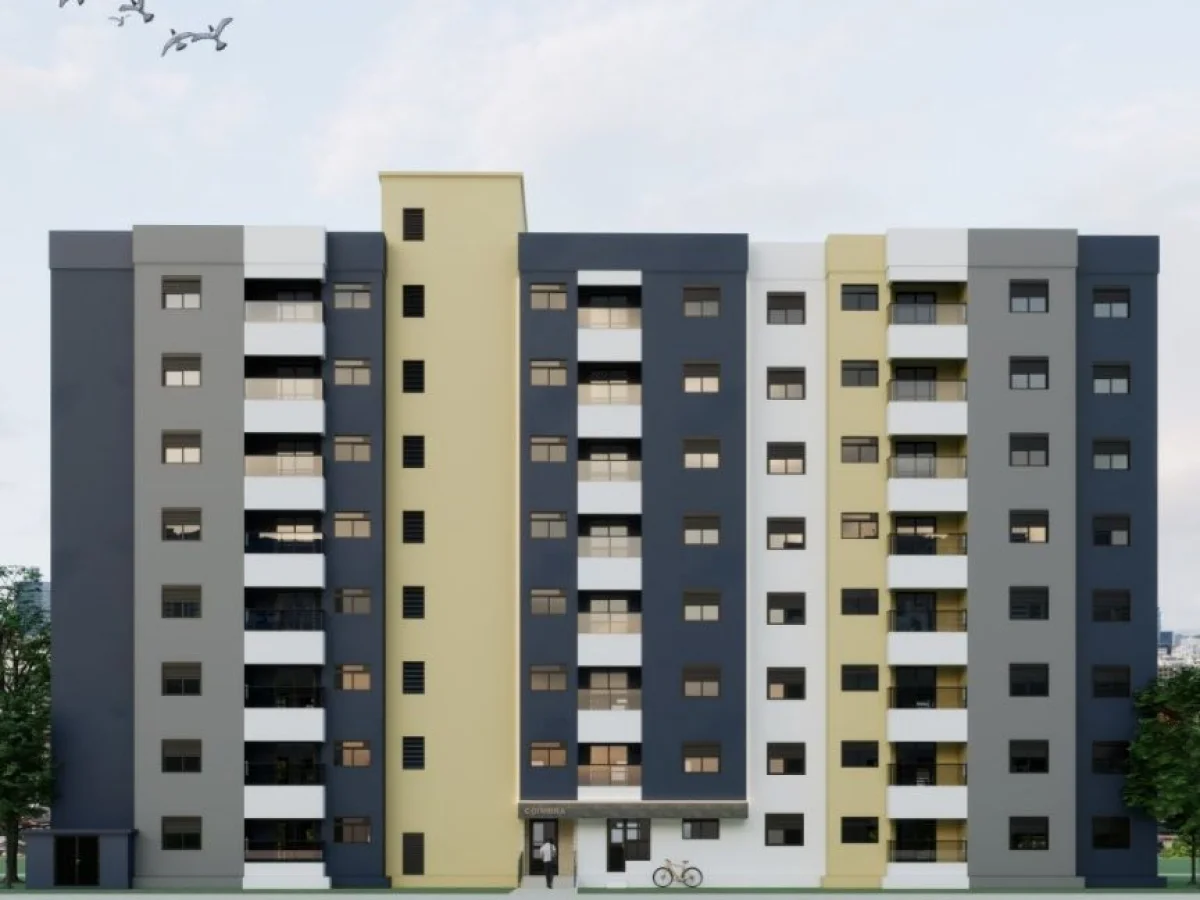 Fachada do prédio residencial — Apartamento com 2 quartos à venda no Edifício Coímbra, em Uglione, Santa Maria/RS