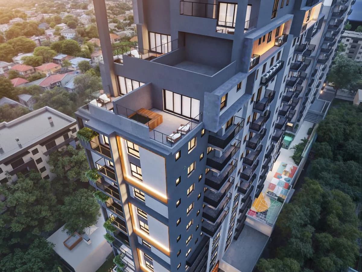 Fachada do edifício com sacada — Apartamento com 2 quartos à venda no Residencial Axis, em Centro, Santa Maria/RS