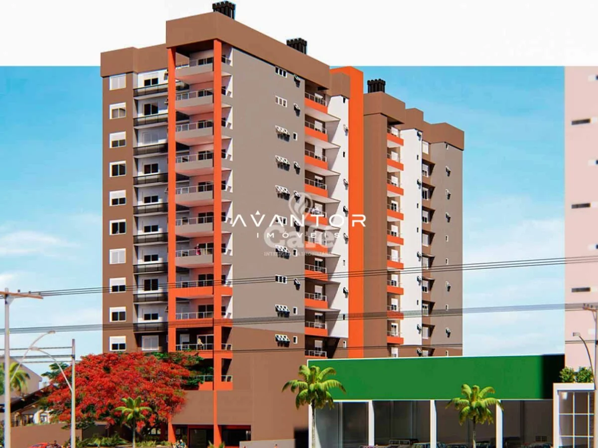 Fachada do prédio com sacadas — Apartamento com 2 quartos à venda em Nossa Senhora de Fátima, Santa Maria/RS