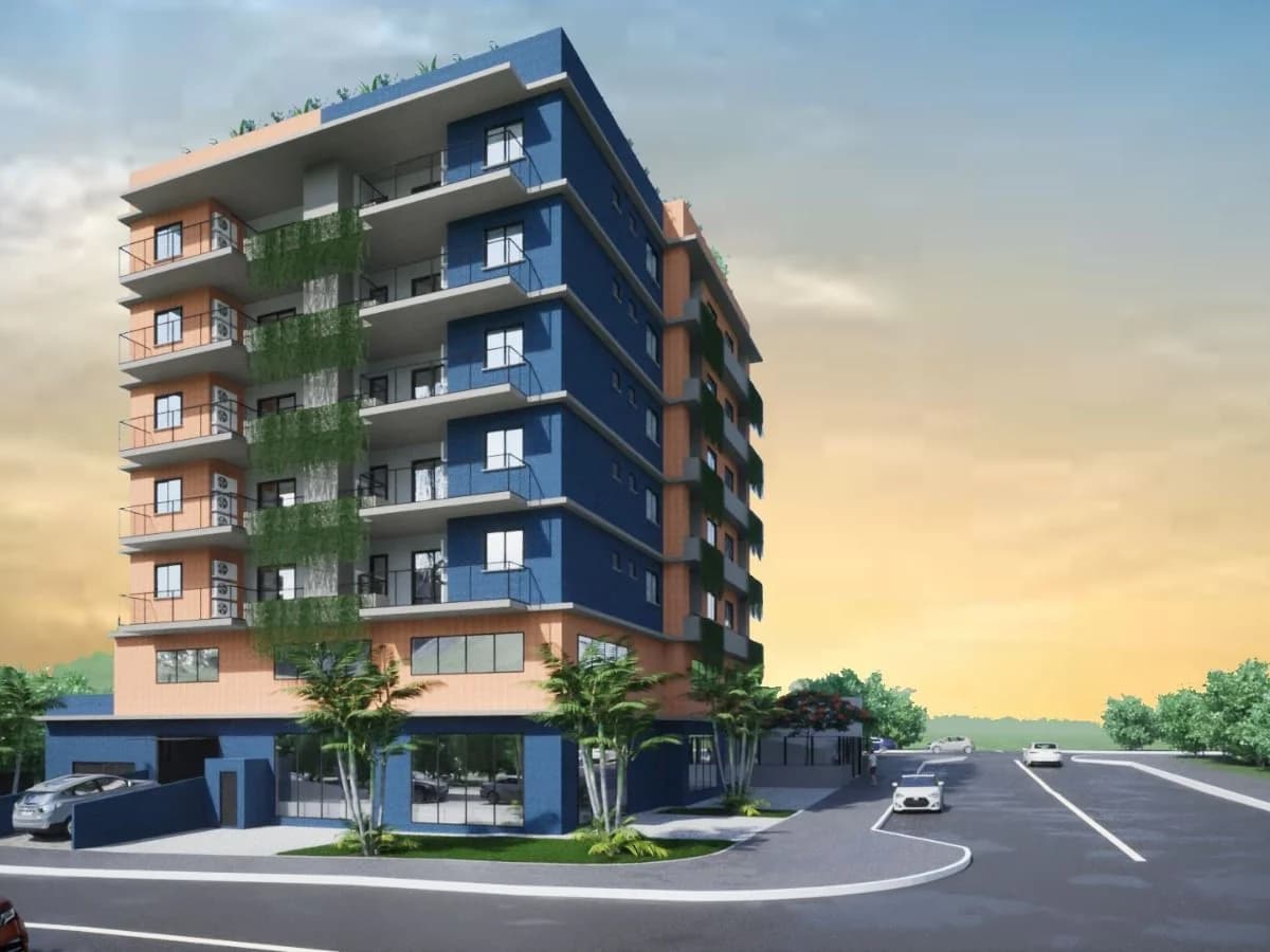 Fachada do edifício com sacadas — Apartamento com 2 quartos à venda no Residencial Amália, em Camobi, Santa Maria/RS