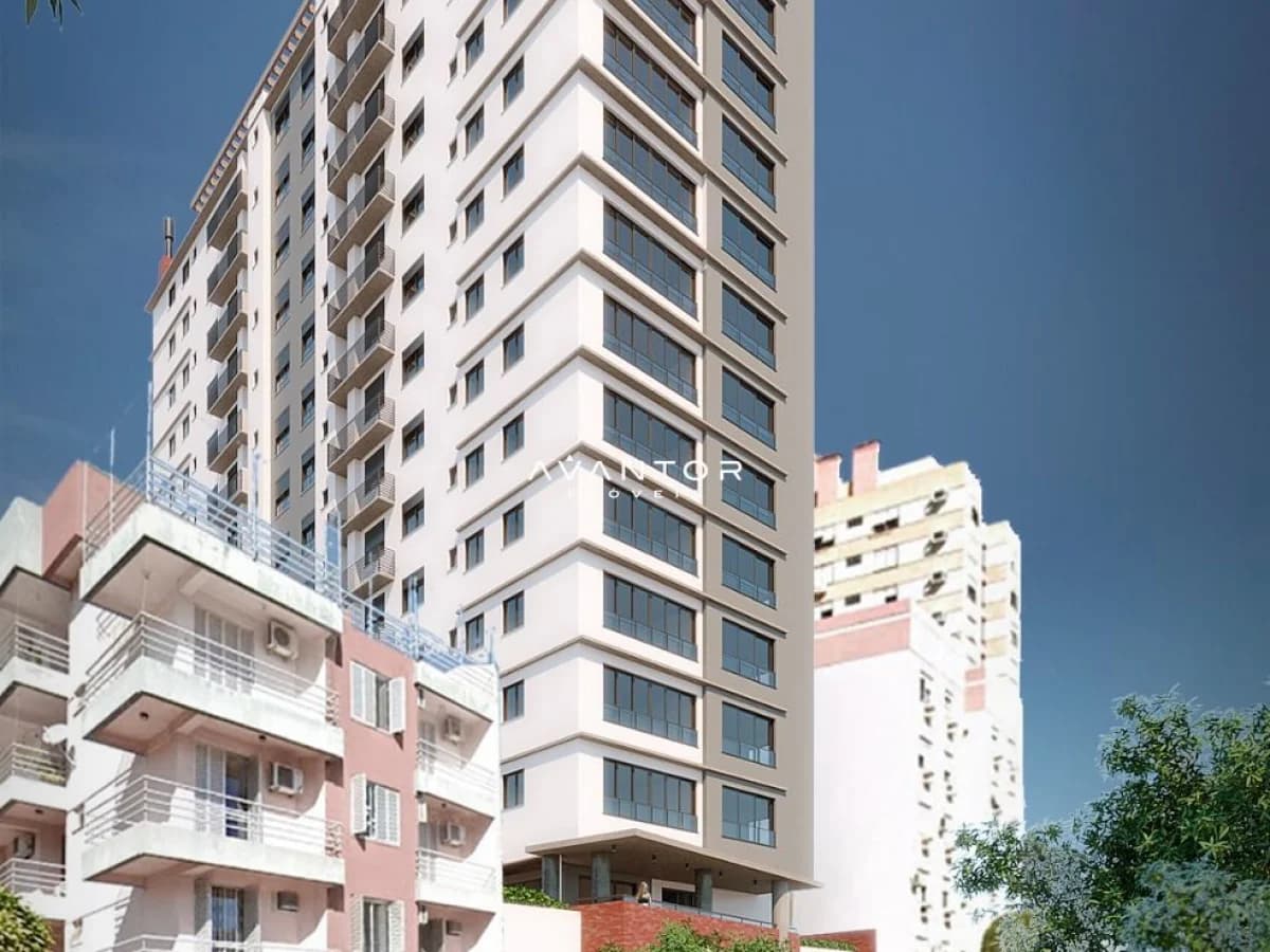 Fachada do prédio com sacadas — Apartamento com 3 quartos à venda no Residencial Marques Da Rocha, em Centro, Santa Maria/RS