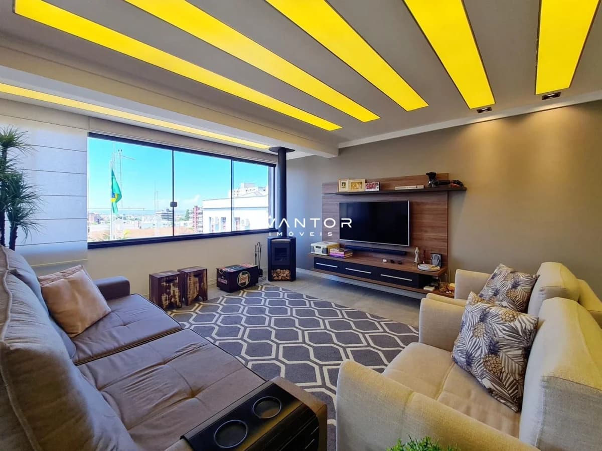 Sala de estar com vista da janela — Apartamento com 4 quartos à venda no Edifício Pedro Garcia, em Bonfim, Santa Maria/RS