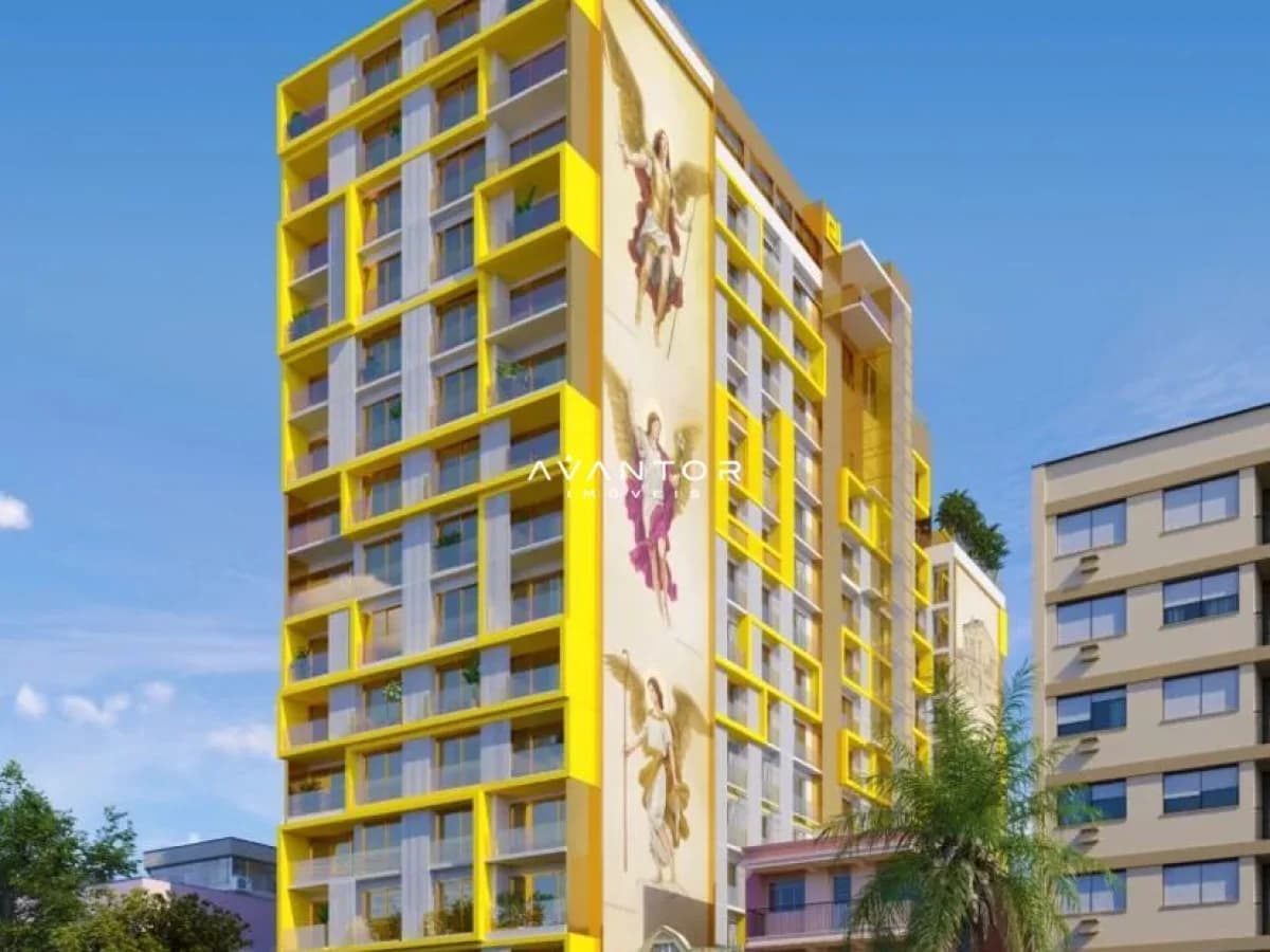 Fachada do prédio com sacadas — Studio à venda no Maria com Amor, em Centro, Santa Maria/RS