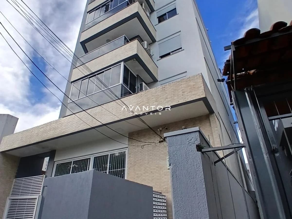 Fachada do prédio com sacadas — Apartamento com 1 quarto à venda no Residencial Visione, em Menino Jesus, Santa Maria/RS